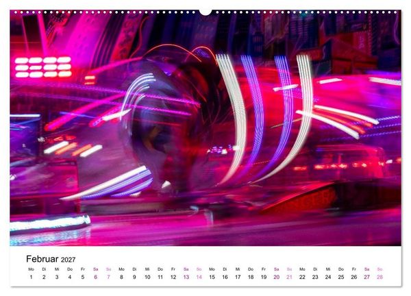 Produktbild: Lichter des Jahrmarkts in Langzeitbelichtung (hochwertiger Premium Wandkalender 2027 DIN A2 quer), Kunstdruck in Hochglanz