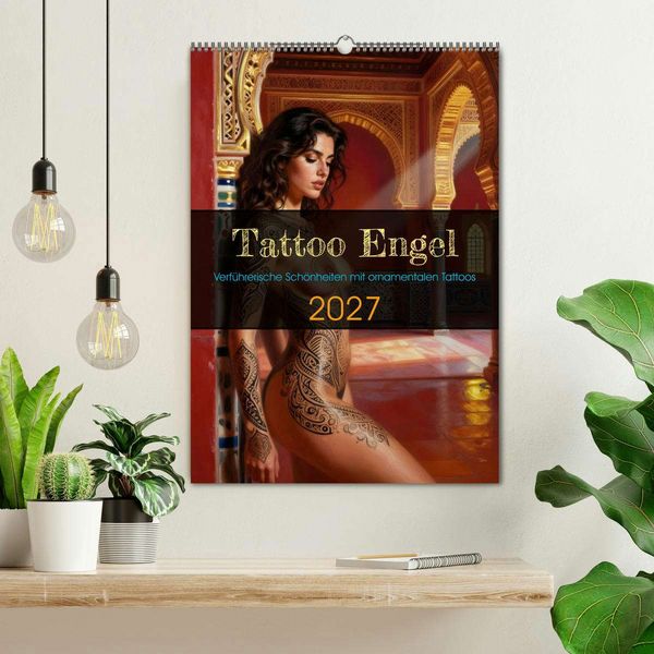 Produktbild: Tattoo Engel (Wandkalender 2027 DIN A2 hoch), CALVENDO Monatskalender