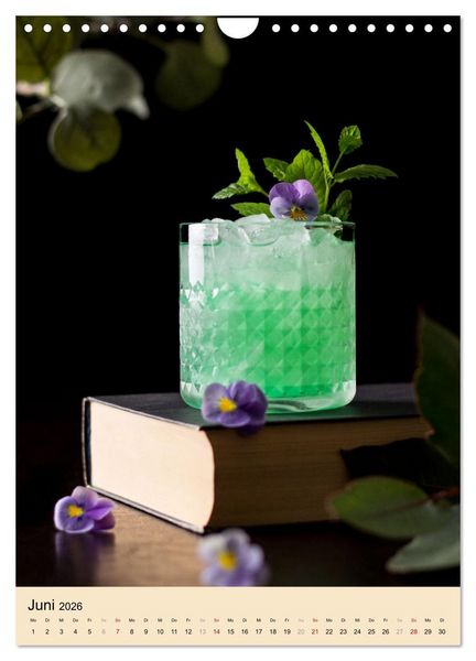Produktbild: Cocktails mit Blumen und Pflanzen (Wandkalender 2026 DIN A4 hoch), CALVENDO Monatskalender