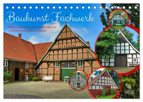 Produktbild: Baukunst Fachwerk (Tischkalender 2026 DIN A5 quer), CALVENDO Monatskalender