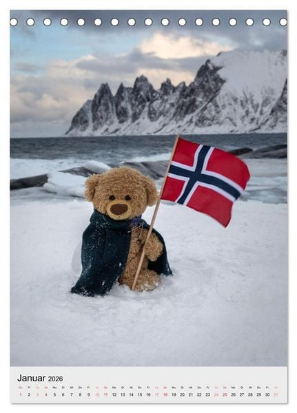 Produktbild: Travelling Teddy liebt es Bunt (Tischkalender 2026 DIN A5 hoch), CALVENDO Monatskalender