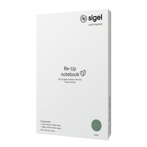 Produktbild: RU103 Notizbuch Re-Up ca. A5 liniert gr&uuml;n