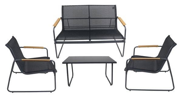 4 tlg. Set Lounge Balkon Gartenmöbel Lexila