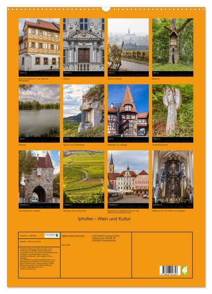 Produktbild: Iphofen - Wein und Kultur (Wandkalender 2026 DIN A2 hoch), CALVENDO Monatskalender