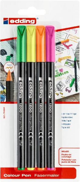 Produktbild: edding Fasermaler 1200 Neonfarben 1mm 4 St&uuml;ck