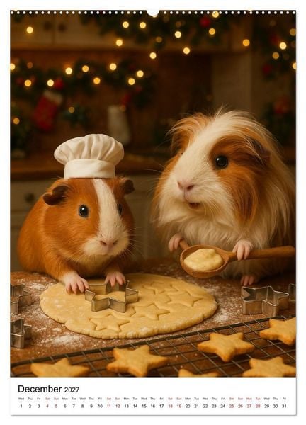 Produktbild: Guinea Pigs Cozy Moments (Wall Calendar 2027 DIN A2 portrait), CALVENDO 12 Month Wall Calendar