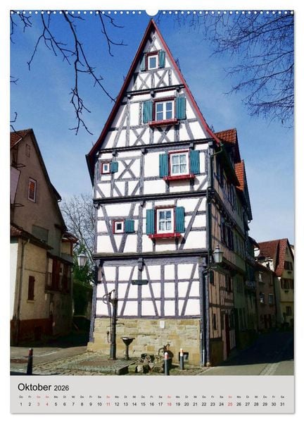 Produktbild: Fachwerkh&auml;user - schmal, krumm, schief (hochwertiger Premium Wandkalender 2026 DIN A2 hoch), Kunstdruck in Hochglanz