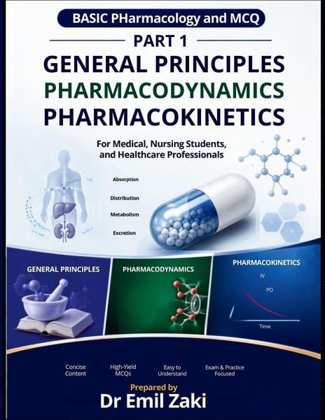Produktbild: Basic Pharmacology Part 1( general principles - Pharmacodynamics - Pharmacokinetics) MCQs