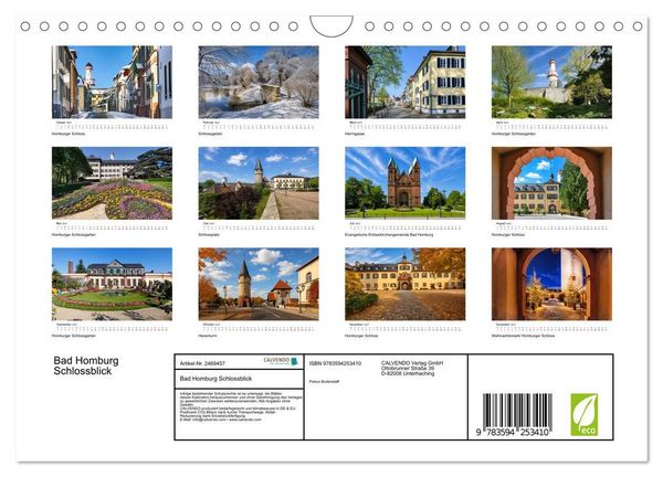 Produktbild: Bad Homburg Schlossblick (Wandkalender 2027 DIN A4 quer), CALVENDO Monatskalender