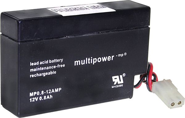 Multipower MP0,8-12-AMP A9709 Bleiakku 12 V 0.8 Ah Blei-Vlies (AGM) (B x H x T) 96 x 62 x 25 mm AMP-Buchse Wartungsfrei,