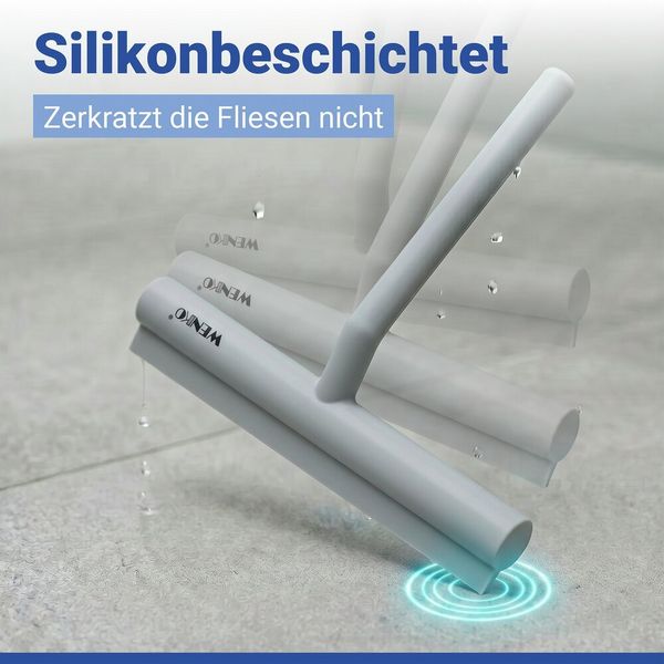 Produktbild: Duschabzieher Mod. Mola Grau, aus Edelstahl, ummantelt mit Silikon