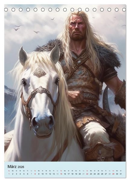 Produktbild: Fantasy Krieger. B&auml;renk&auml;mpfer aus dem Norden (Tischkalender 2026 DIN A5 hoch), CALVENDO Monatskalender