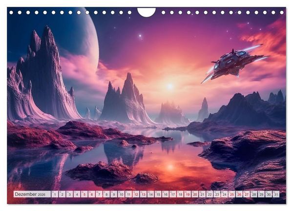 Produktbild: Extraterrestrisch - Auf fremden Planeten (Wandkalender 2026 DIN A4 quer), CALVENDO Monatskalender