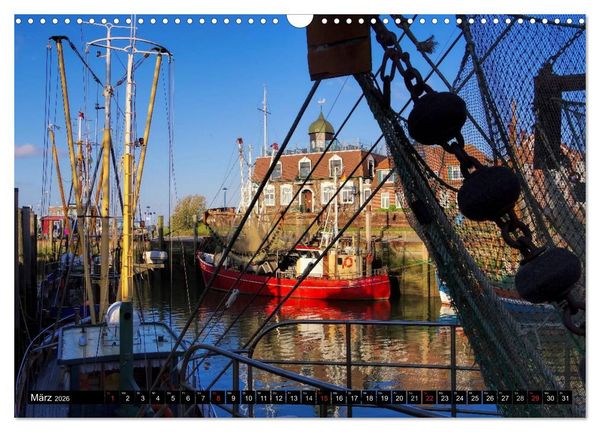 Produktbild: Neuharlingersiel - Ostfrieslands sch&ouml;nstes Hafenst&auml;dtchen (Wandkalender 2026 DIN A3 quer), CALVENDO Monatskalender