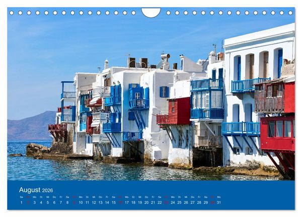 Produktbild: Griechenland - Mykonos Kalender (Wandkalender 2026 DIN A4 quer), CALVENDO Monatskalender