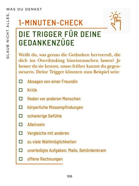 Produktbild: Die 1-Minuten-Strategie gegen Overthinking