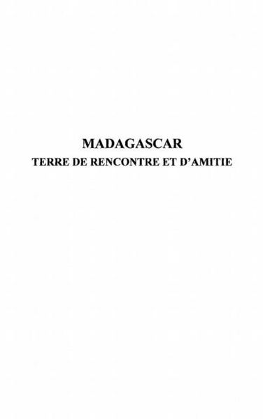 Produktbild: Madagascar, terre de rencontreet d'amitie