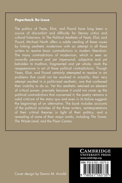 Produktbild: The Political Aesthetic of Yeats, Eliot, and Pound