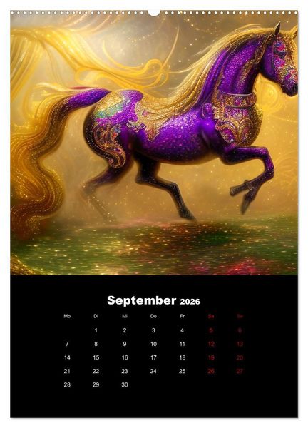 Produktbild: Pferde im goldenen Kleid (Wandkalender 2026 DIN A2 hoch), CALVENDO Monatskalender