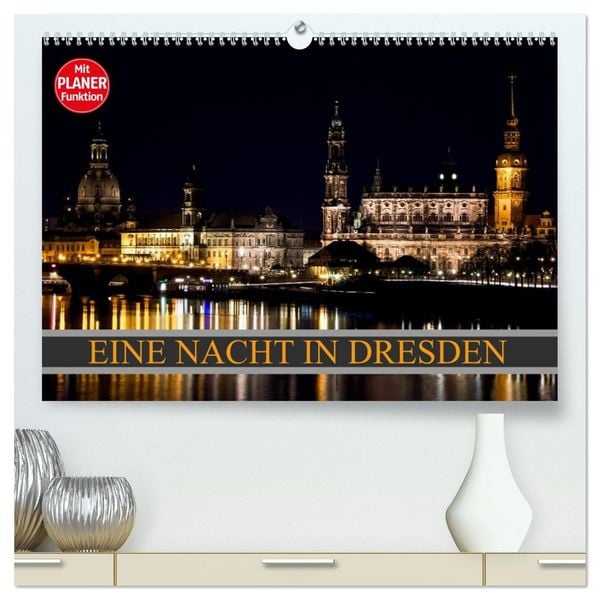 Produktbild: Eine Nacht in Dresden (hochwertiger Premium Wandkalender 2026 DIN A2 quer), Kunstdruck in Hochglanz
