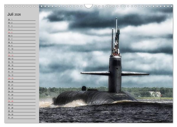 Produktbild: U-Boote. Milit&auml;rische Unget&uuml;me (Wandkalender 2026 DIN A3 quer), CALVENDO Monatskalender