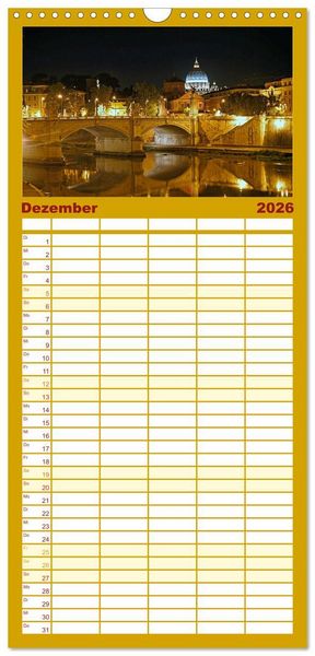 Produktbild: Familienplaner 2026 - Rom - Monumente f&uuml;r die Ewigkeit mit 5 Spalten (Wandkalender, 21 x 45 cm) CALVENDO