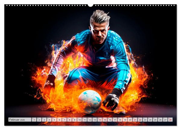 Produktbild: FU&szlig;BALLFIEBER Dynamische Szenen (Wandkalender 2026 DIN A2 quer), CALVENDO Monatskalender