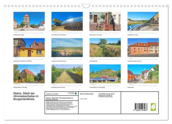 Produktbild: Nebra. Stadt der Himmelsscheibe im Burgenlandkreis (Wandkalender 2027 DIN A3 quer), CALVENDO Monatskalender