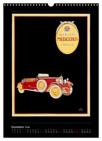 Produktbild: Historische Automobilplakate (Wandkalender 2026 DIN A3 hoch), CALVENDO Monatskalender