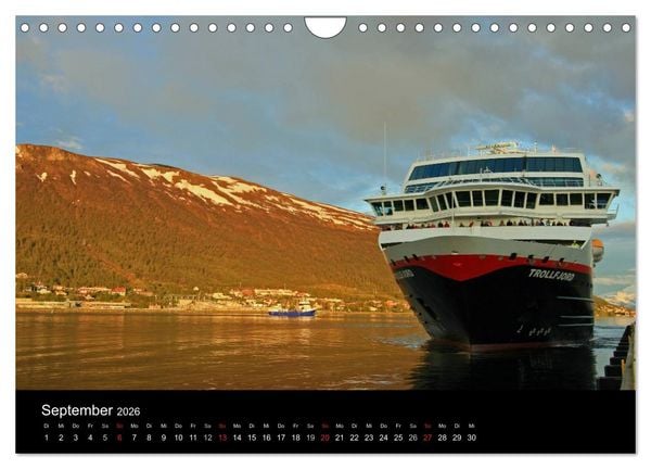 Produktbild: Hurtigruten - Entlang der norwegischen K&uuml;ste (Wandkalender 2026 DIN A4 quer), CALVENDO Monatskalender