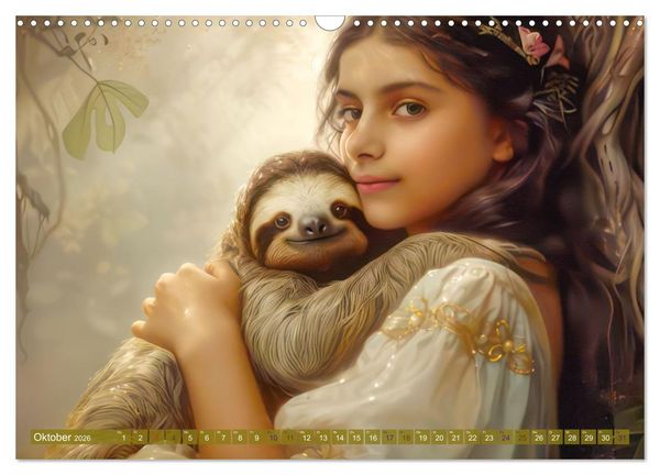 Produktbild: Eine kindliche Tierliebe - Herzensbilder (Wandkalender 2026 DIN A3 quer), CALVENDO Monatskalender