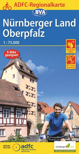 Produktbild: BVA ADFC Regionalkarte N&uuml;rnberger Land/ Oberpfalz 1:75.000