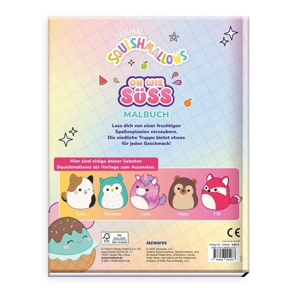 Produktbild: TR&Ouml;TSCH - Malbuch Original Squishmallows Oh wie s&uuml;ss Malbuch| Ab 3 Jahren