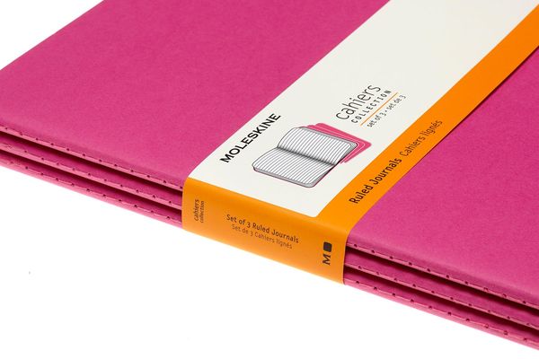 Produktbild: Moleskine Cahier XL, 3er Set, Liniert, Kinetisches Pink