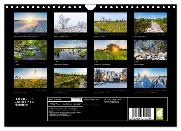 Produktbild: HOHES VENN - Einblicke in ein Hochmoor (Wandkalender 2026 DIN A4 quer), CALVENDO Monatskalender