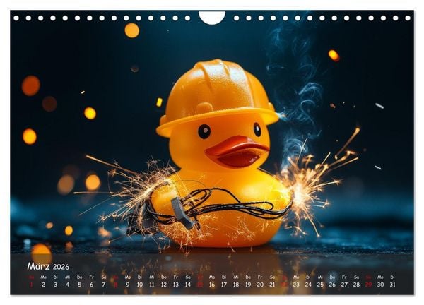 Produktbild: Badeenten Kalender - Quietscheenten in der Berufswelt (Wandkalender 2026 DIN A4 quer), CALVENDO Monatskalender