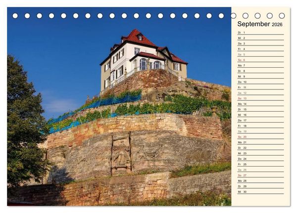Produktbild: Saale-Unstrut - Region aus Wein und Stein (Tischkalender 2026 DIN A5 quer), CALVENDO Monatskalender