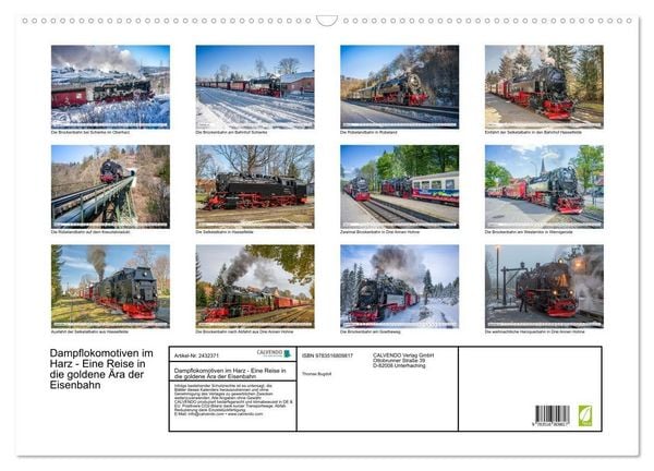 Produktbild: Dampflokomotiven im Harz - Eine Reise in die goldene &Auml;ra der Eisenbahn (Wandkalender 2027 DIN A2 quer), CALVENDO Monatskalender
