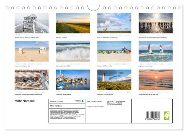 Produktbild: Mehr Nordsee (Wandkalender 2026 DIN A4 quer), CALVENDO Monatskalender