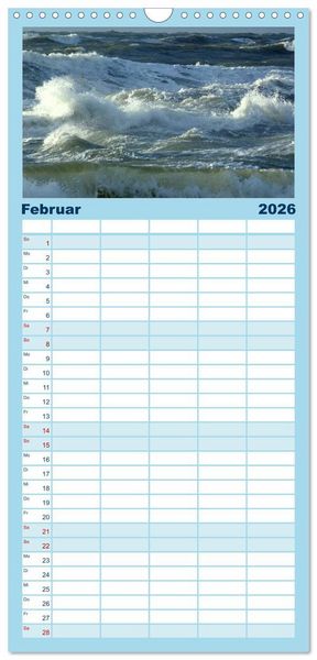 Produktbild: Familienplaner 2026 - Strandwanderungen auf Texel mit 5 Spalten (Wandkalender, 21 x 45 cm) CALVENDO
