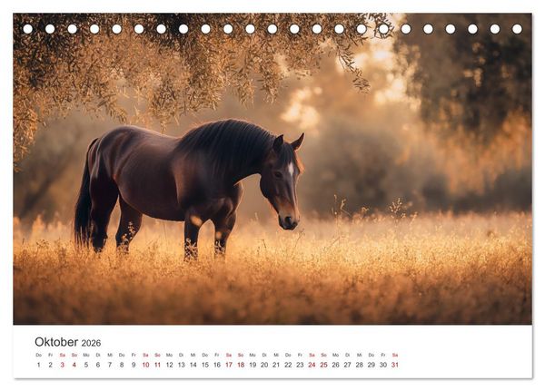 Produktbild: Im Wind der Freiheit - Ein Jahr voller Pferde (Tischkalender 2026 DIN A5 quer), CALVENDO Monatskalender