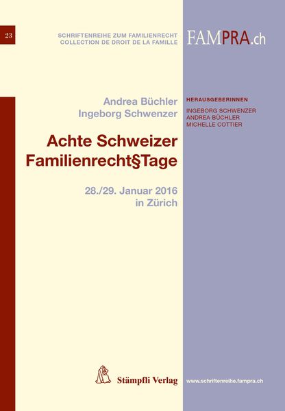 Produktbild: Achte Schweizer Familienrecht&sect;Tage