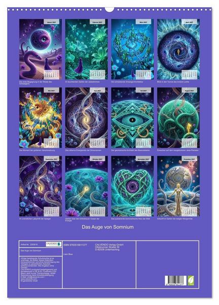 Produktbild: Das Auge von Somnium (Wandkalender 2027 DIN A2 hoch), CALVENDO Monatskalender