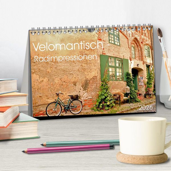 Produktbild: Velomantisch - Radimpressionen (Tischkalender 2026 DIN A5 quer), CALVENDO Monatskalender