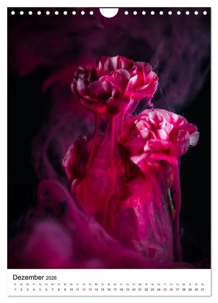 Produktbild: Spiel der Farben - Bl&uuml;ten unter Wasser mit Acrylfarben (Wandkalender 2026 DIN A4 hoch), CALVENDO Monatskalender