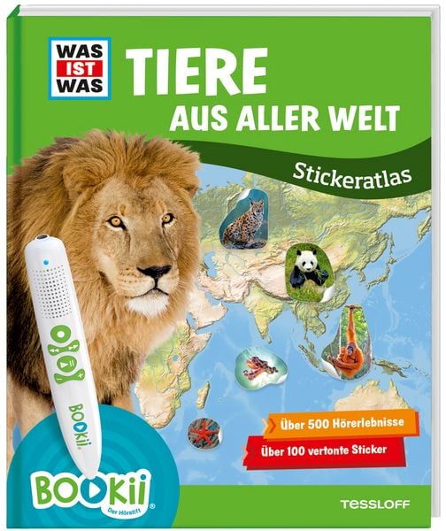 Produktbild: BOOKii&reg; WAS IST WAS Stickeratlas Tiere aus aller Welt