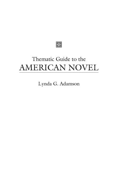 Produktbild: Thematic Guide to the American Novel