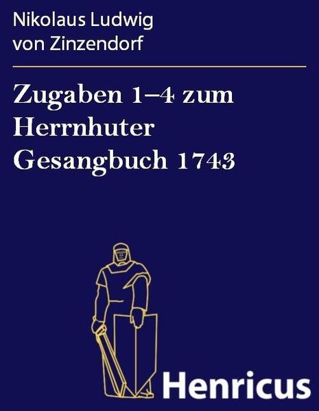 Produktbild: Zugaben 1-4 zum Herrnhuter Gesangbuch 1743