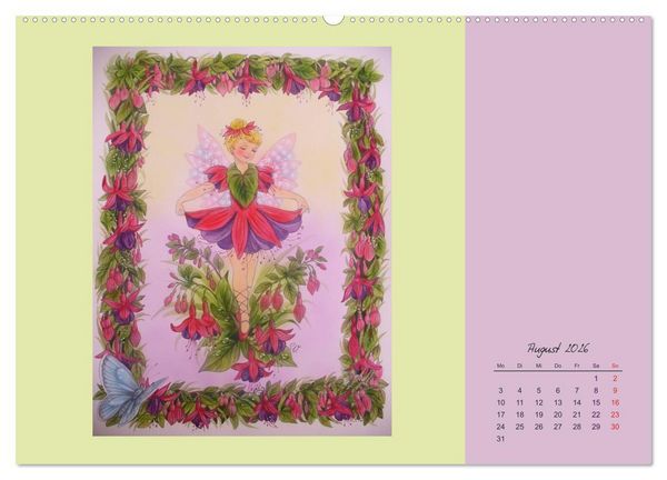 Produktbild: Blumen Elfen (hochwertiger Premium Wandkalender 2026 DIN A2 quer), Kunstdruck in Hochglanz