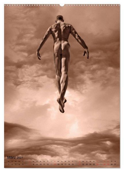 Produktbild: JUMP! ATHLETISCHE M&Auml;NNERAKTE (hochwertiger Premium Wandkalender 2027 DIN A2 hoch), Kunstdruck in Hochglanz